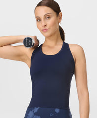 Athlete Crop Seamless Workout Tank - Navy Blue