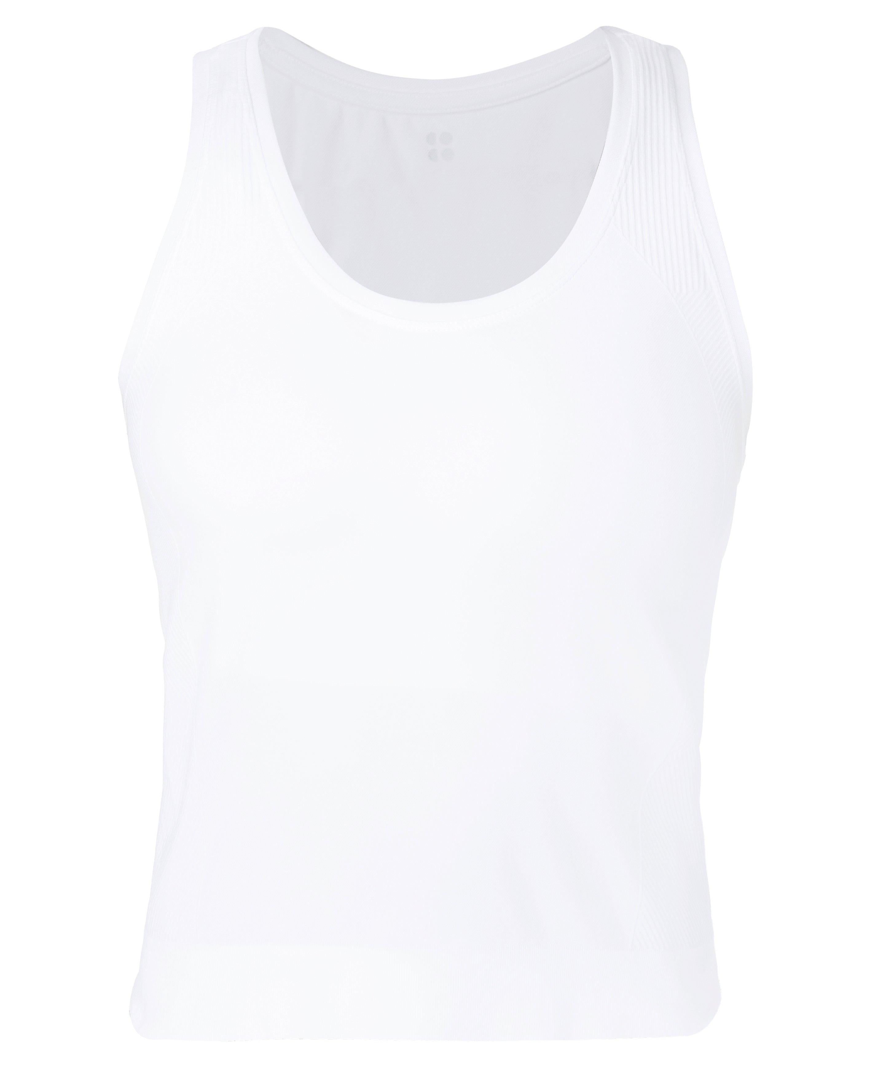 Athlete Crop Seamless Workout Tank - White