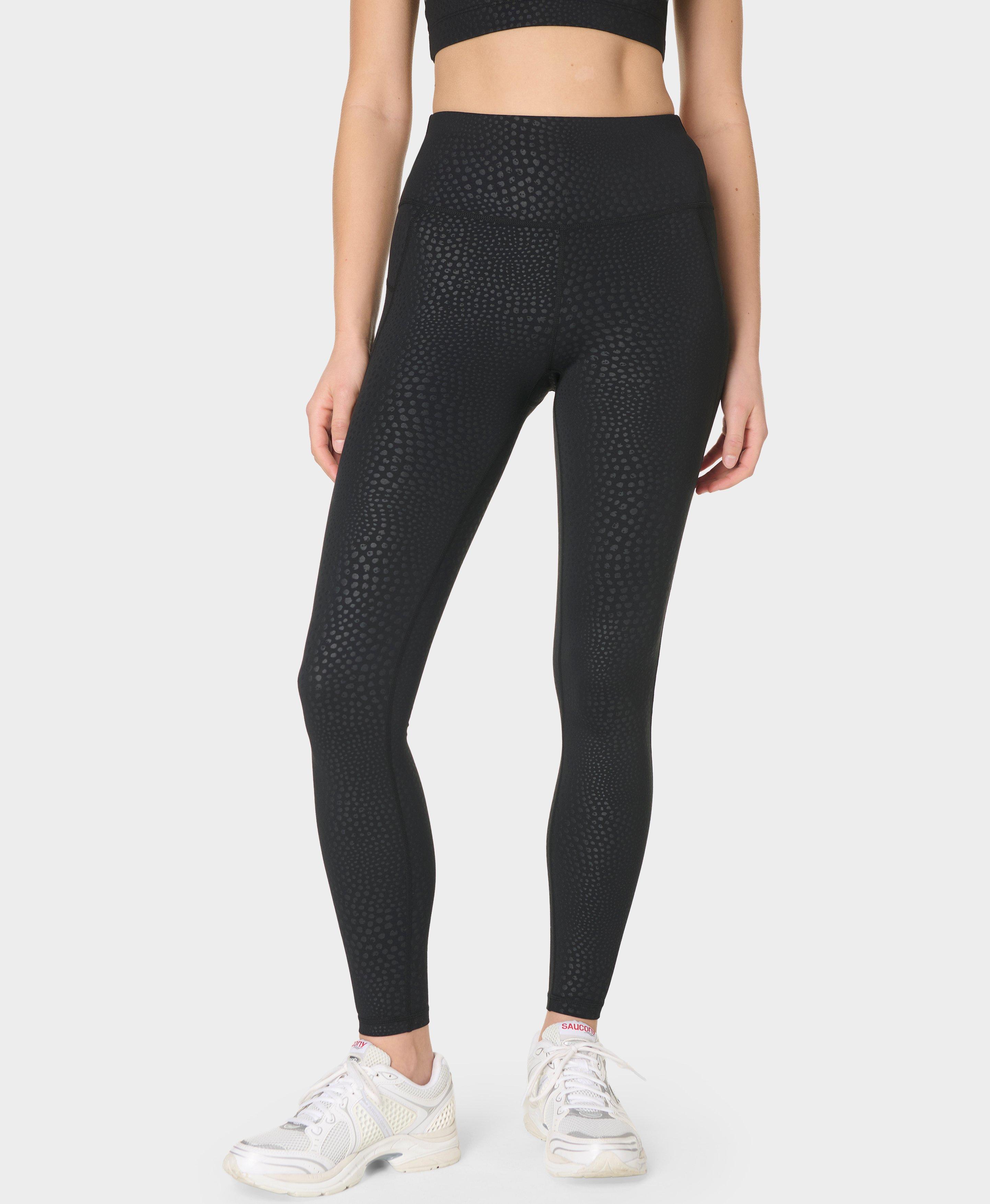 All Day Leggings - Black Reptile Emboss Print - Full Length