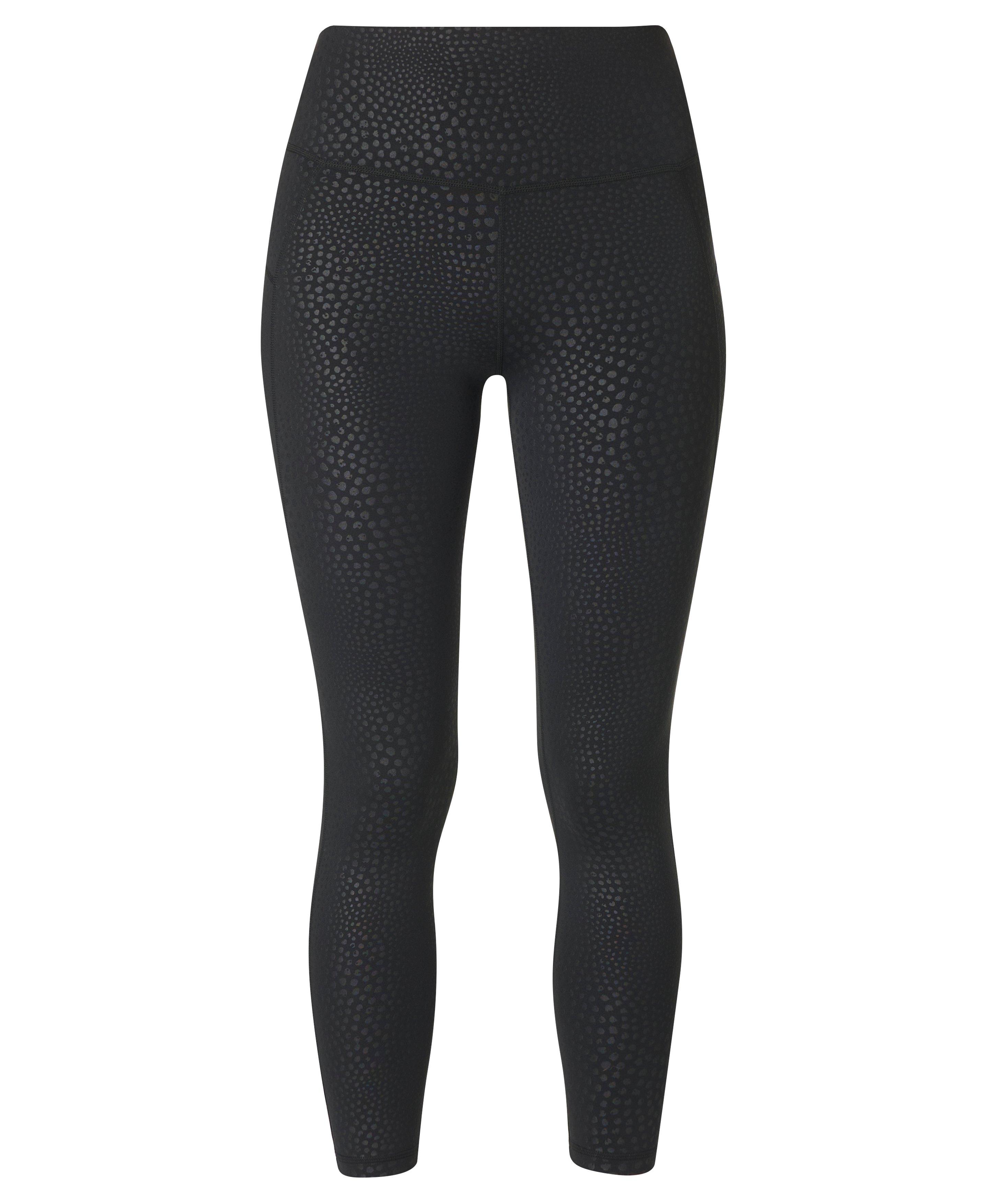 All Day Leggings - Black Reptile Emboss Print - Full Length
