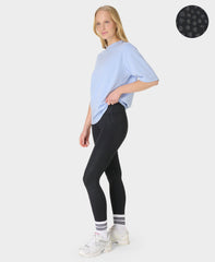 All Day Leggings - Black Reptile Emboss Print - Full Length