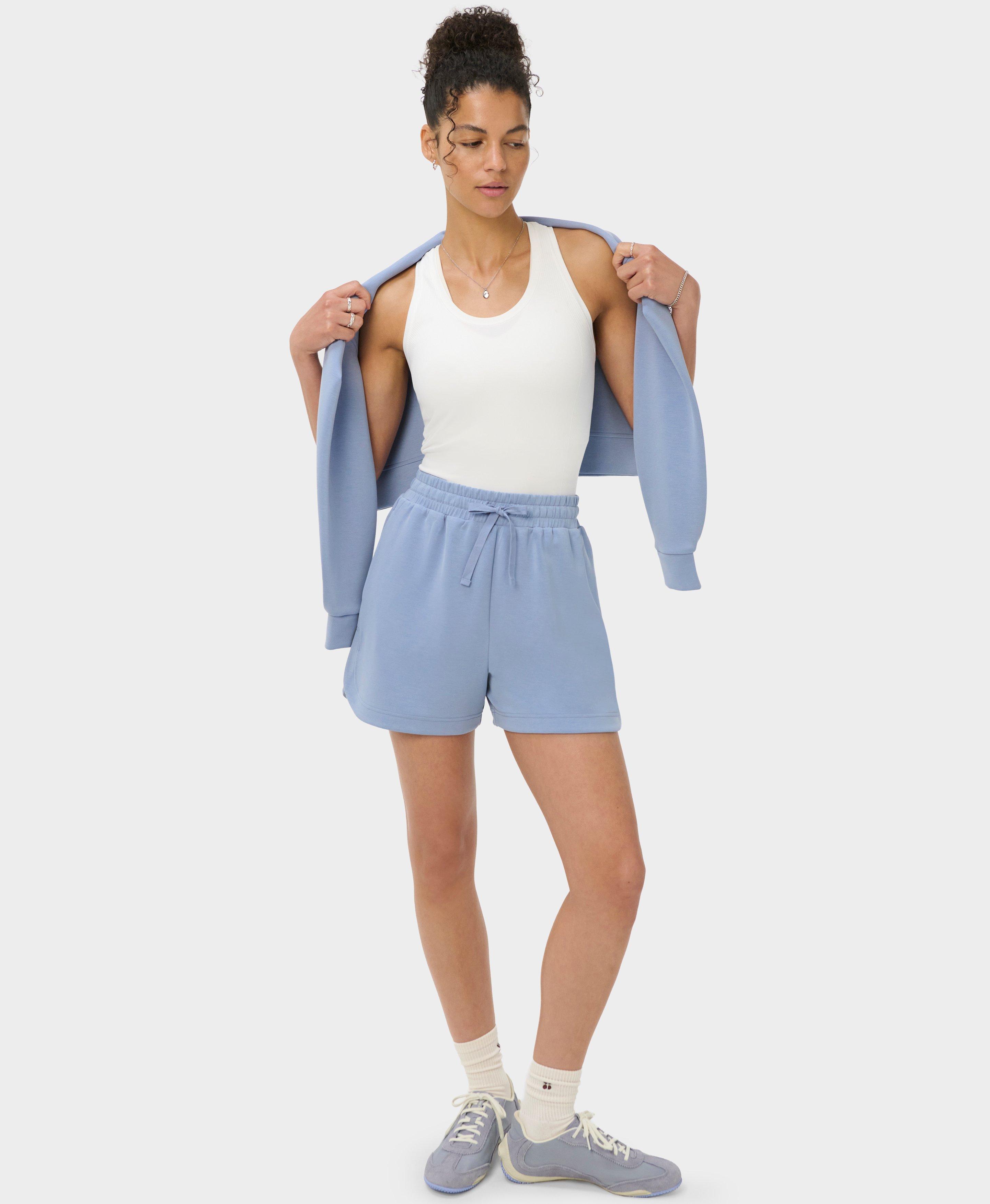 Sand Wash CloudWeight High-Waisted Shorts - Laguna Blue - 3.5" Inseam