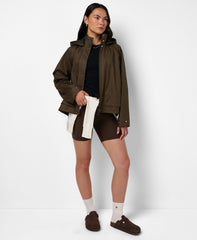 Motion Waterproof Cropped Jacket - Brown Mini Check Print