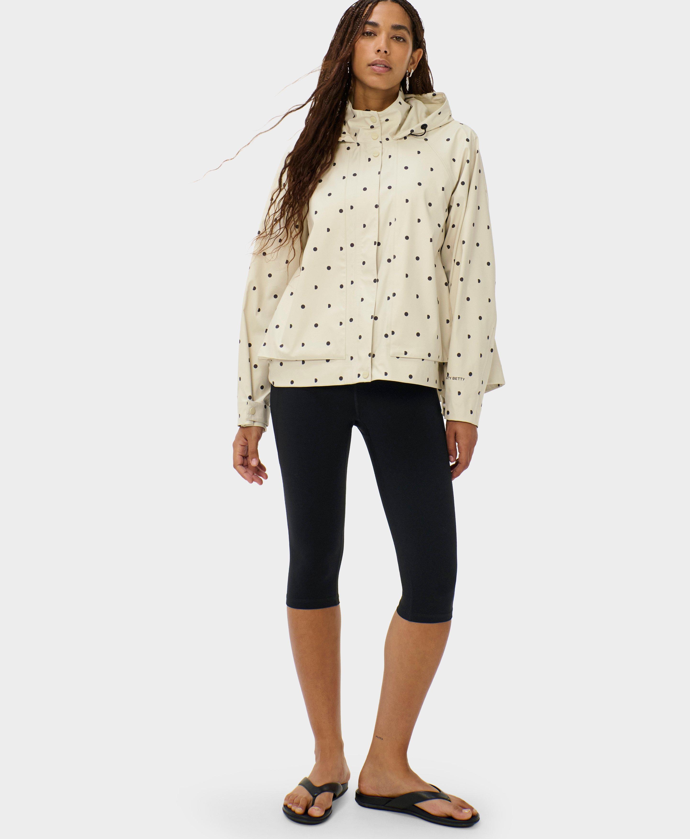 Motion Waterproof Cropped Jacket - Cream SB Polka Print