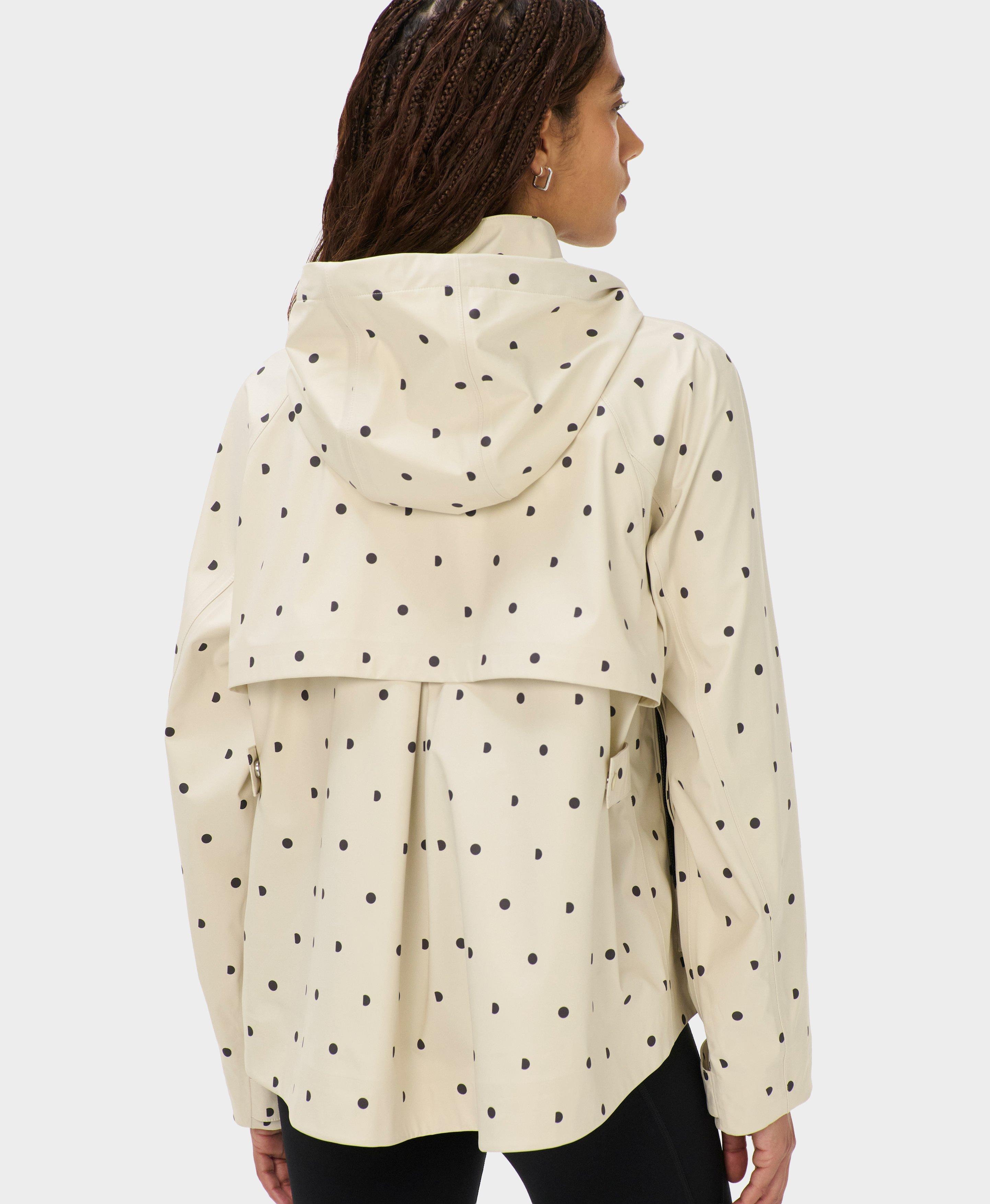 Motion Waterproof Cropped Jacket - Cream SB Polka Print