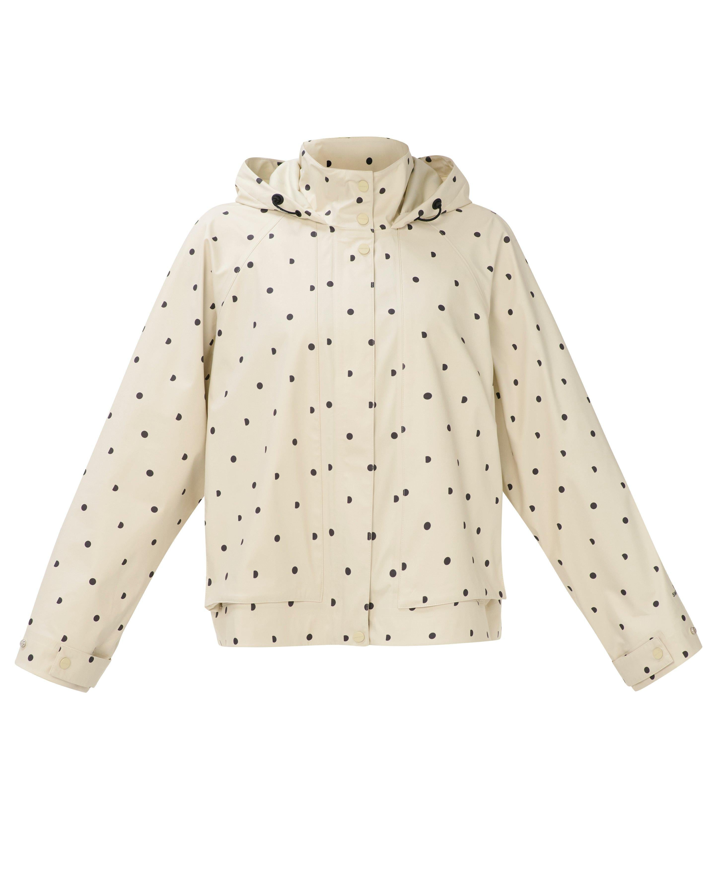 Motion Waterproof Cropped Jacket - Cream SB Polka Print