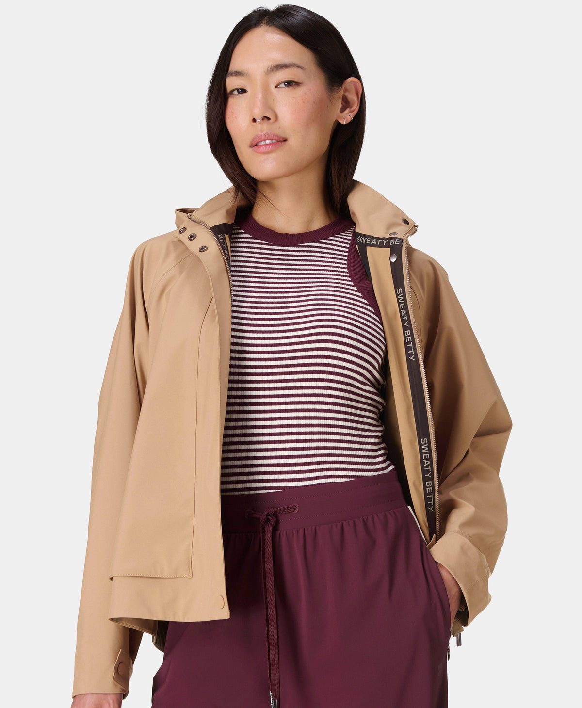 Motion Waterproof Cropped Jacket - Golden Beige