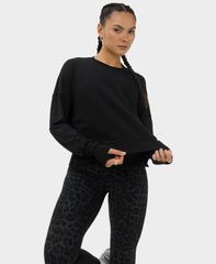 After Class Crop Sweatshirt - Black