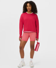 After Class Crop Sweatshirt - Crimson Red
