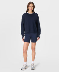 After Class Crop Sweatshirt - Navy Blue