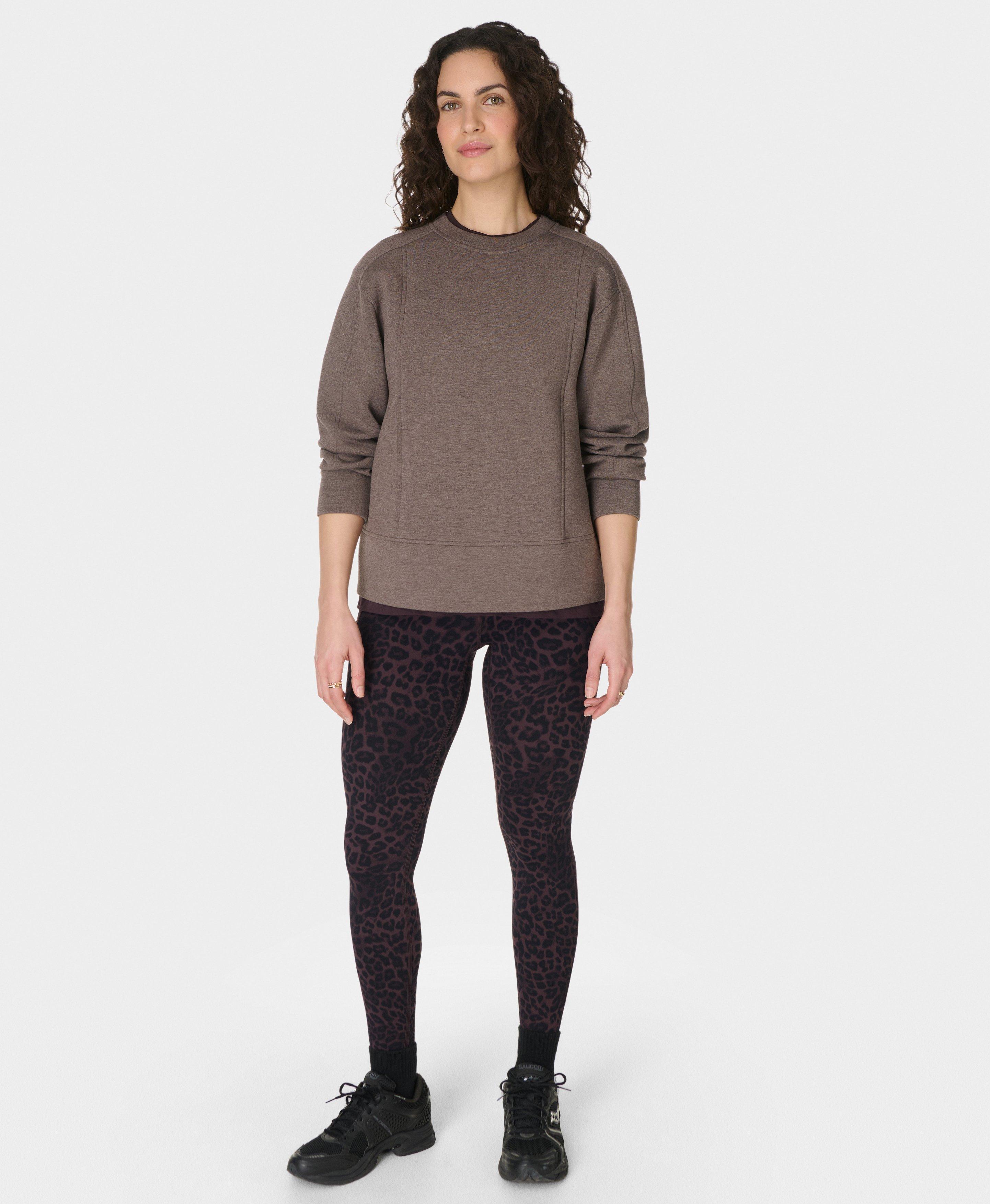 Wind Down Crew Neck Sweater - Taupe Brown Marl