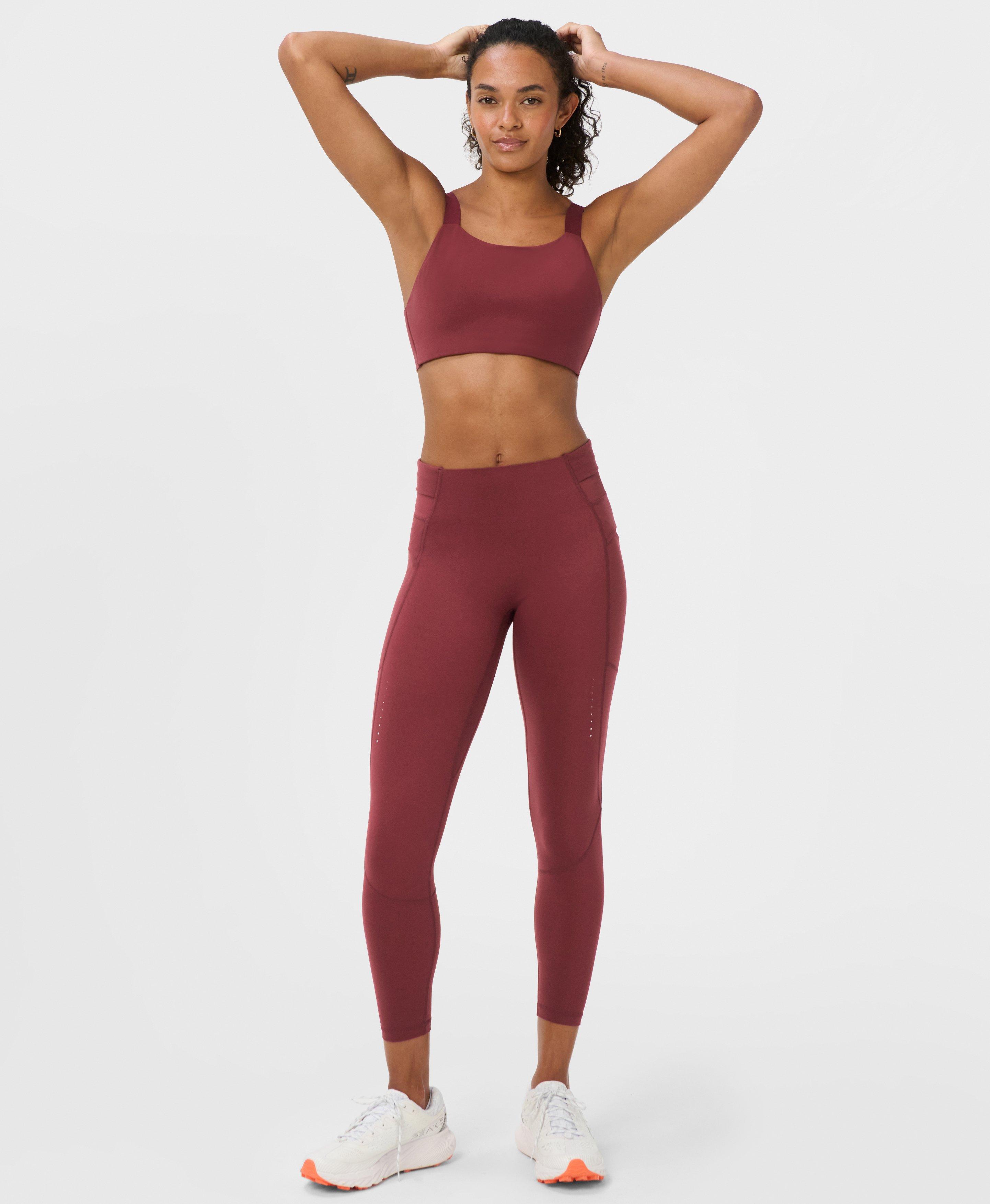 Runner's High Power 7/8 Leggings - Merlot Red - 7/8 Length