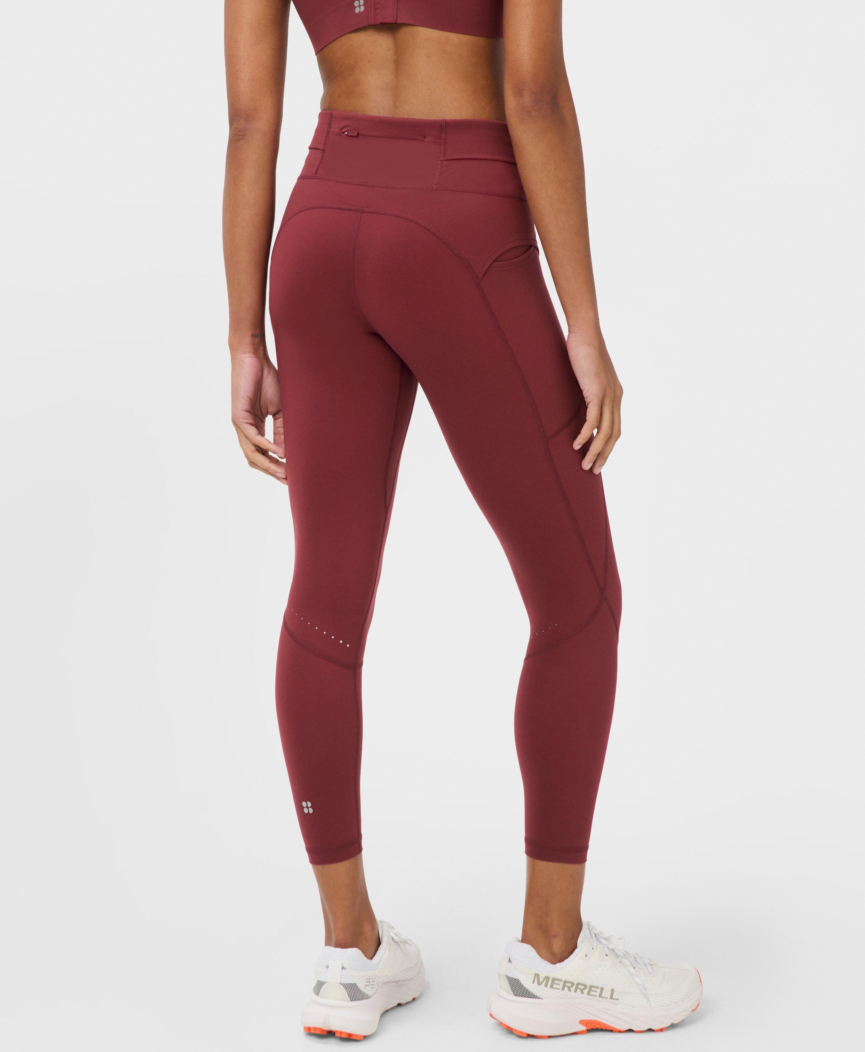 Runner's High Power 7/8 Leggings - Merlot Red - 7/8 Length