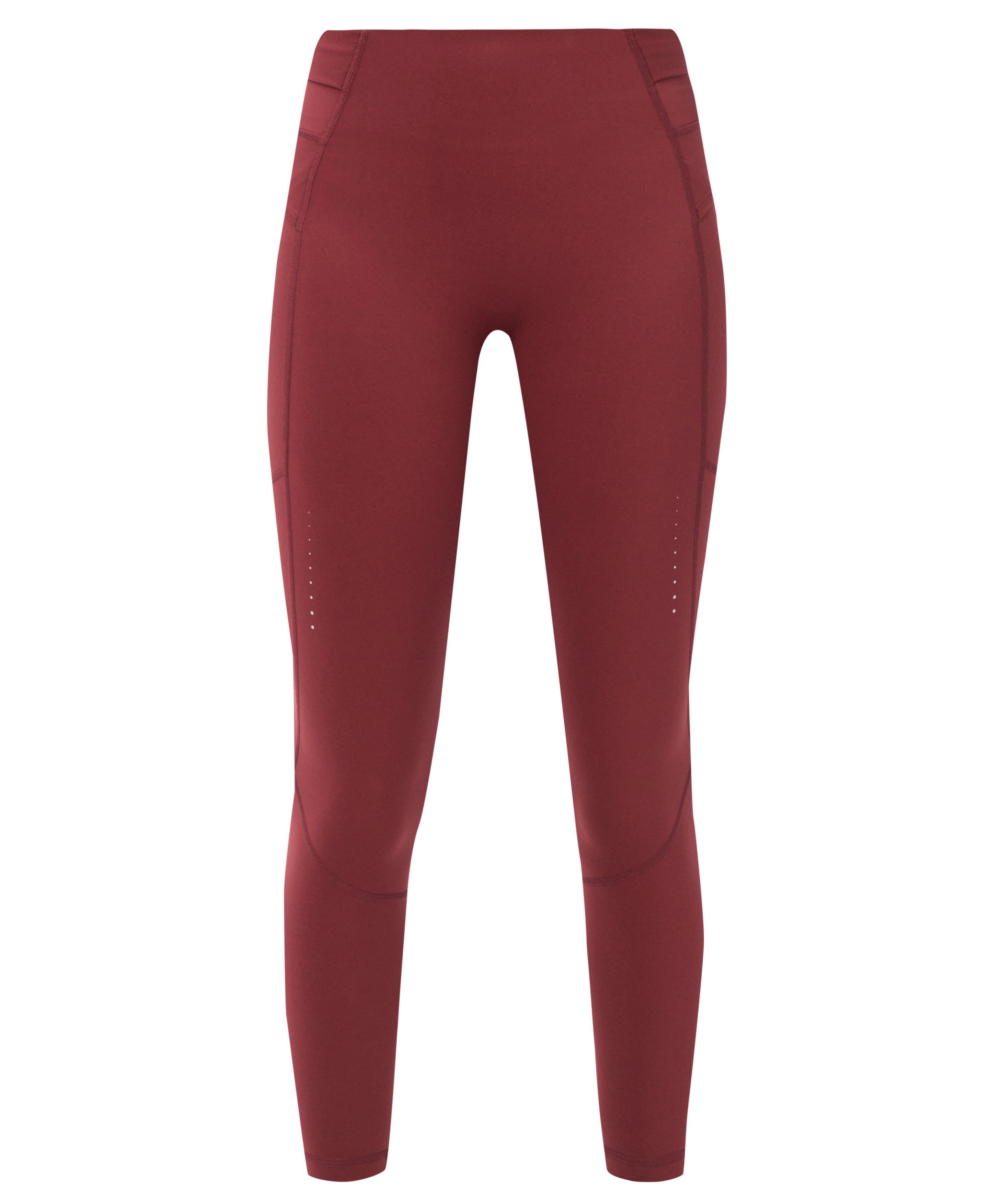 Runner's High Power 7/8 Leggings - Merlot Red - 7/8 Length