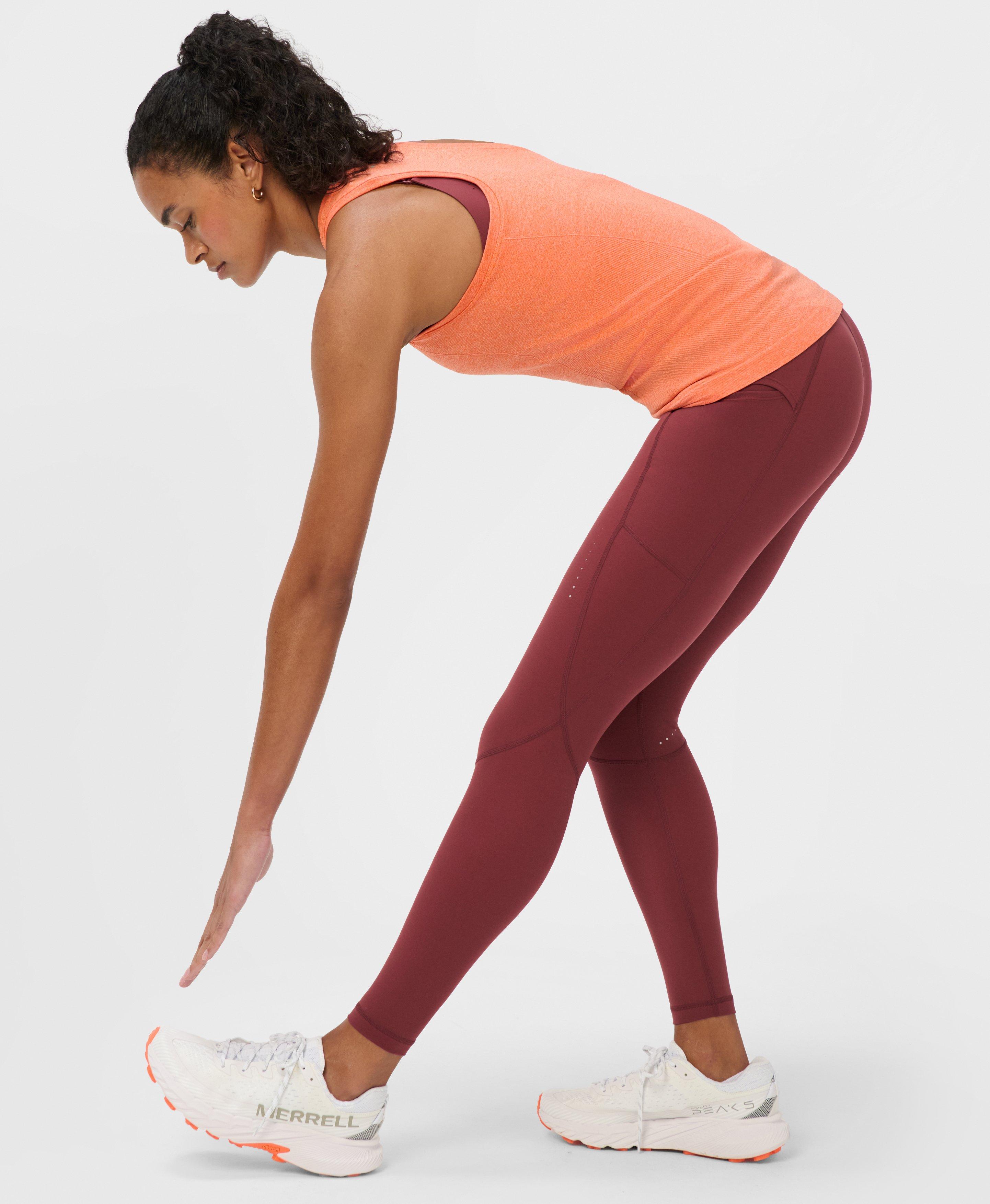 Runner's High Power Leggings - Merlot Red - Full Length