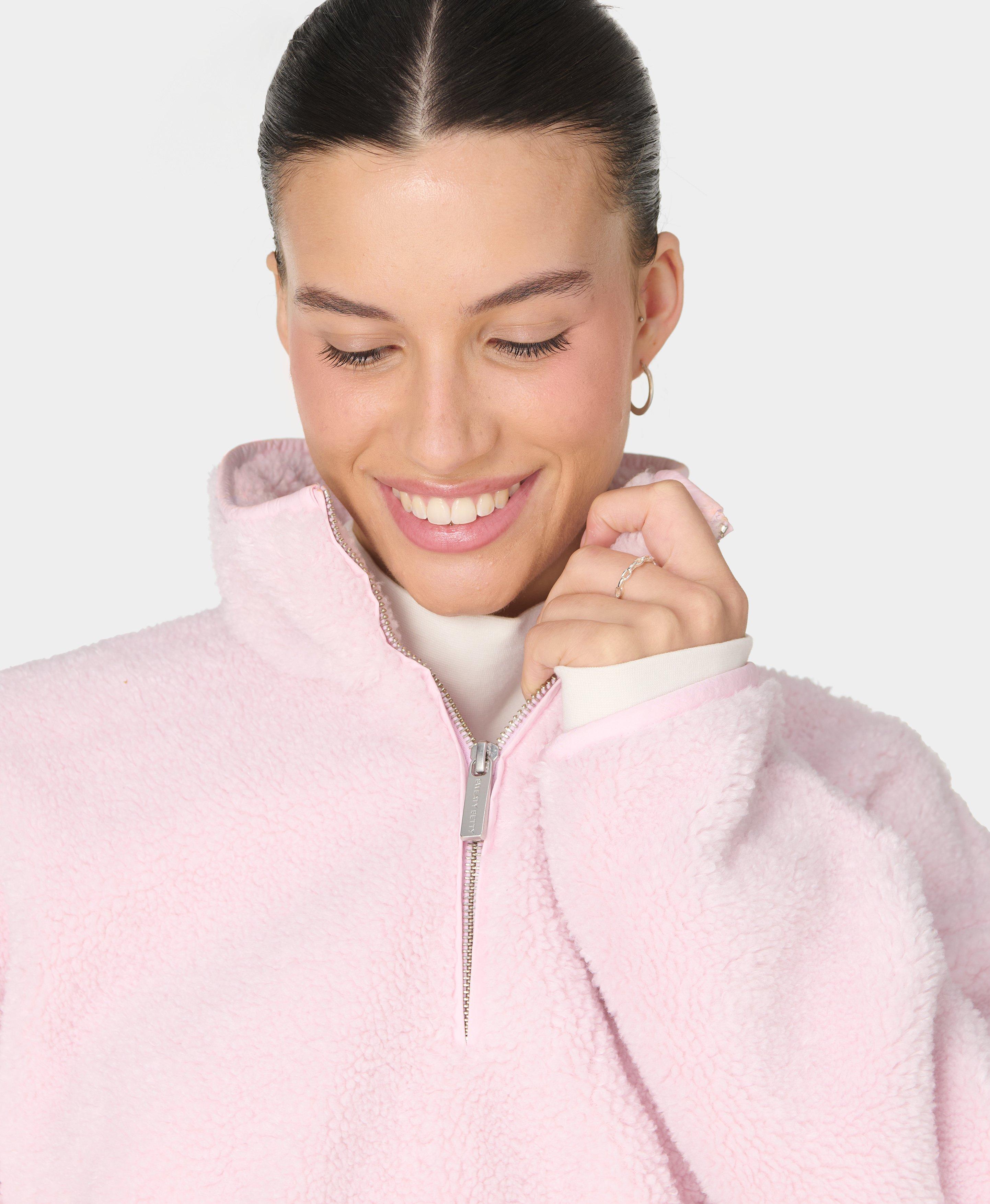 Plush Half Zip Fleece - Frost Pink
