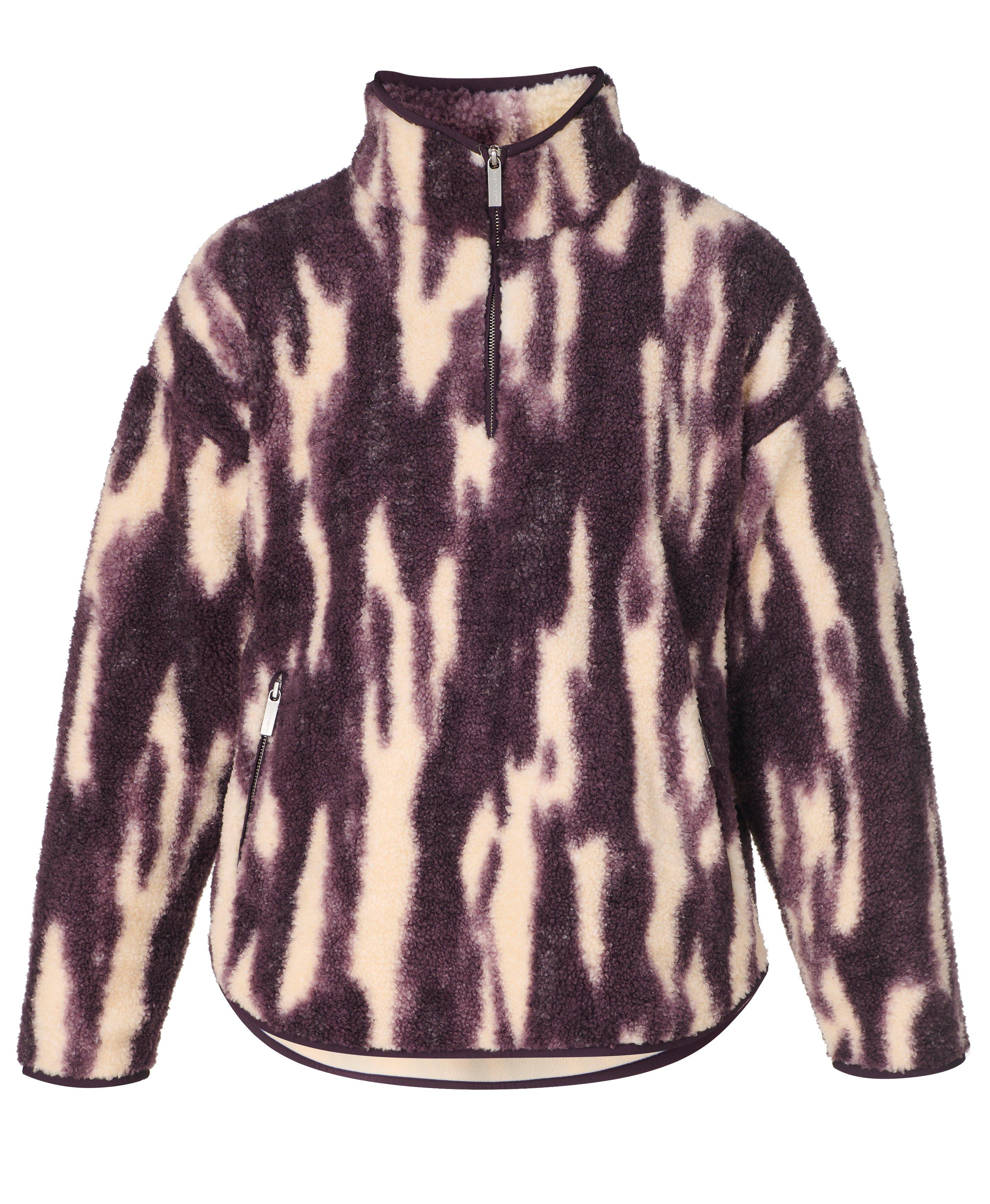 Plush Half Zip Fleece - Purple Waterfall Texture Print
