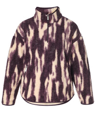Plush Half Zip Fleece - Purple Waterfall Texture Print