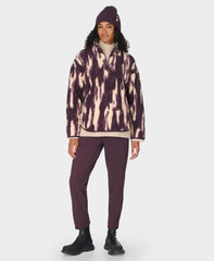 Plush Half Zip Fleece - Purple Waterfall Texture Print