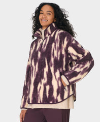 Plush Half Zip Fleece - Purple Waterfall Texture Print