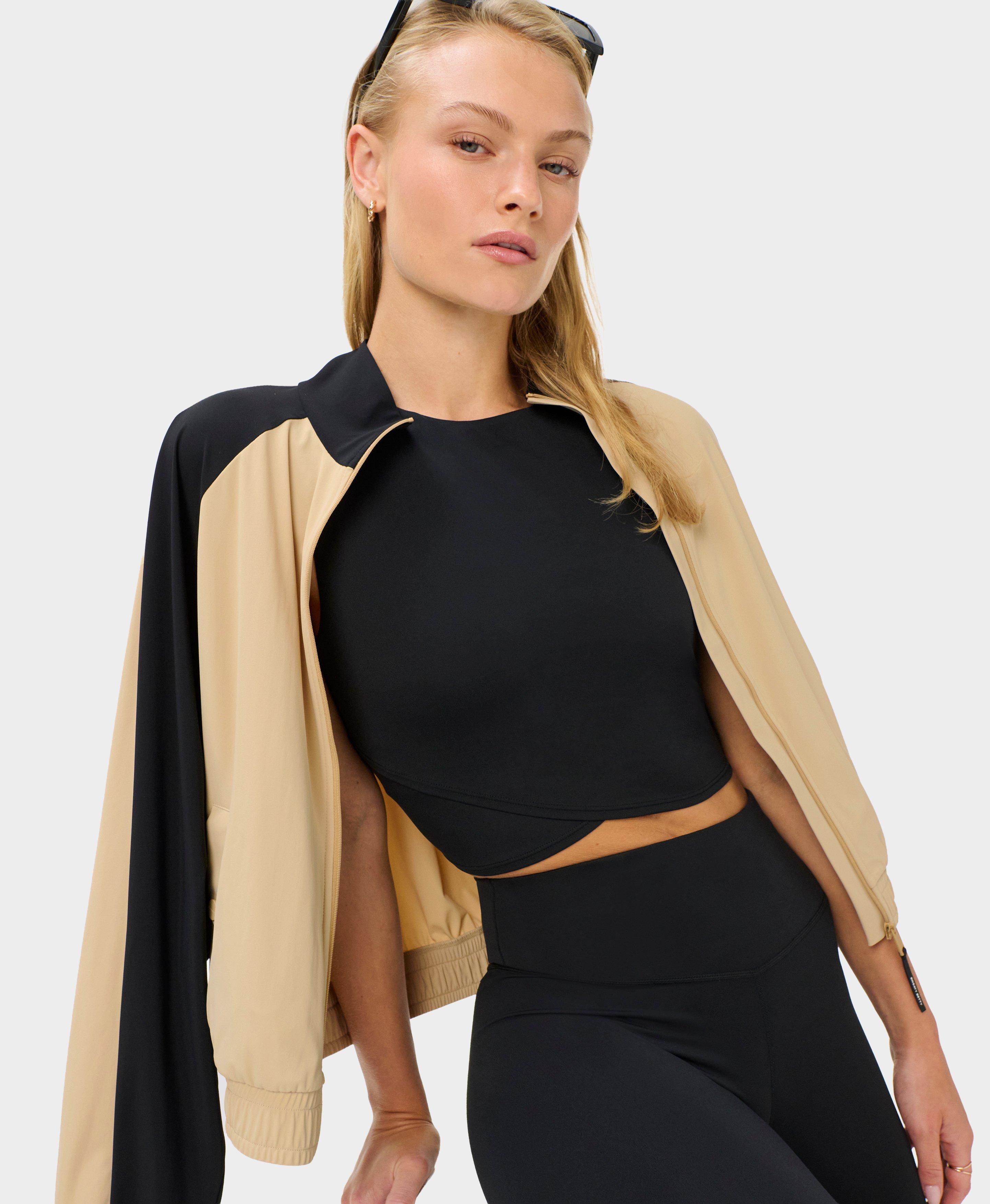 All Day Cropped Wrap Tank - Black