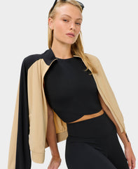 All Day Cropped Wrap Tank - Black