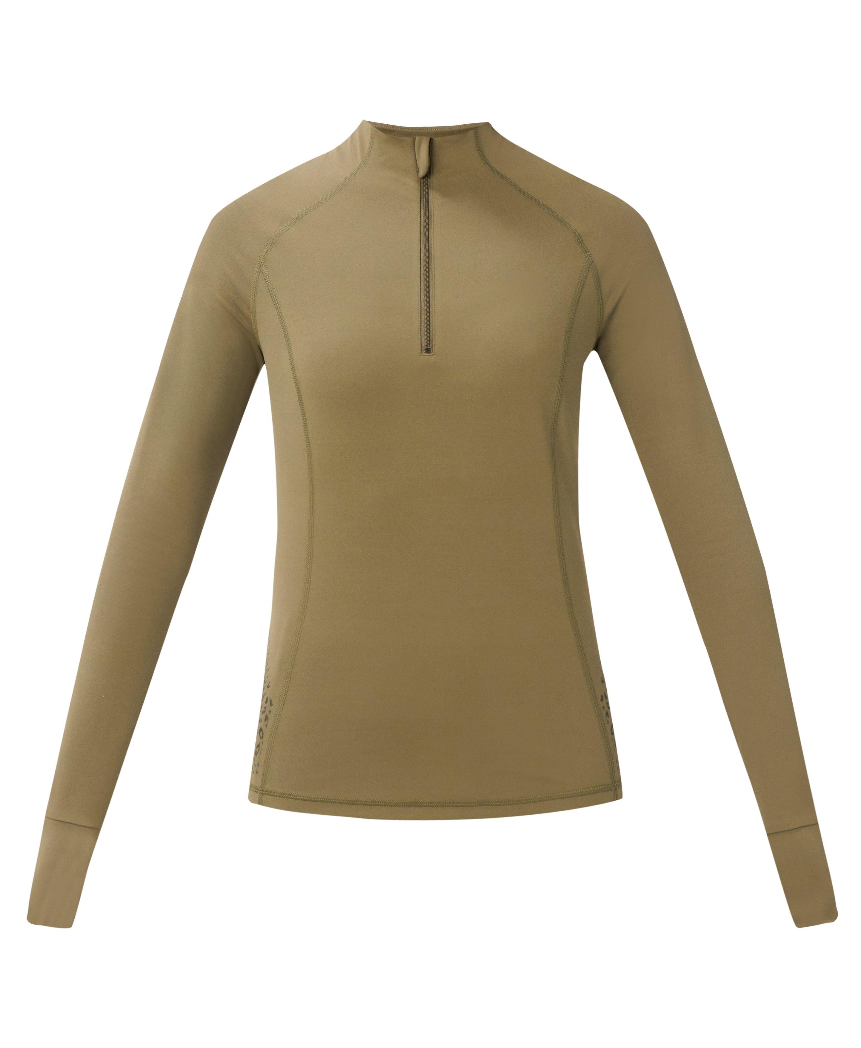 Ultimate Studio Pilates Gripper Half Zip - Khaki Brown