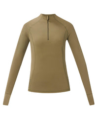Ultimate Studio Pilates Gripper Half Zip - Khaki Brown