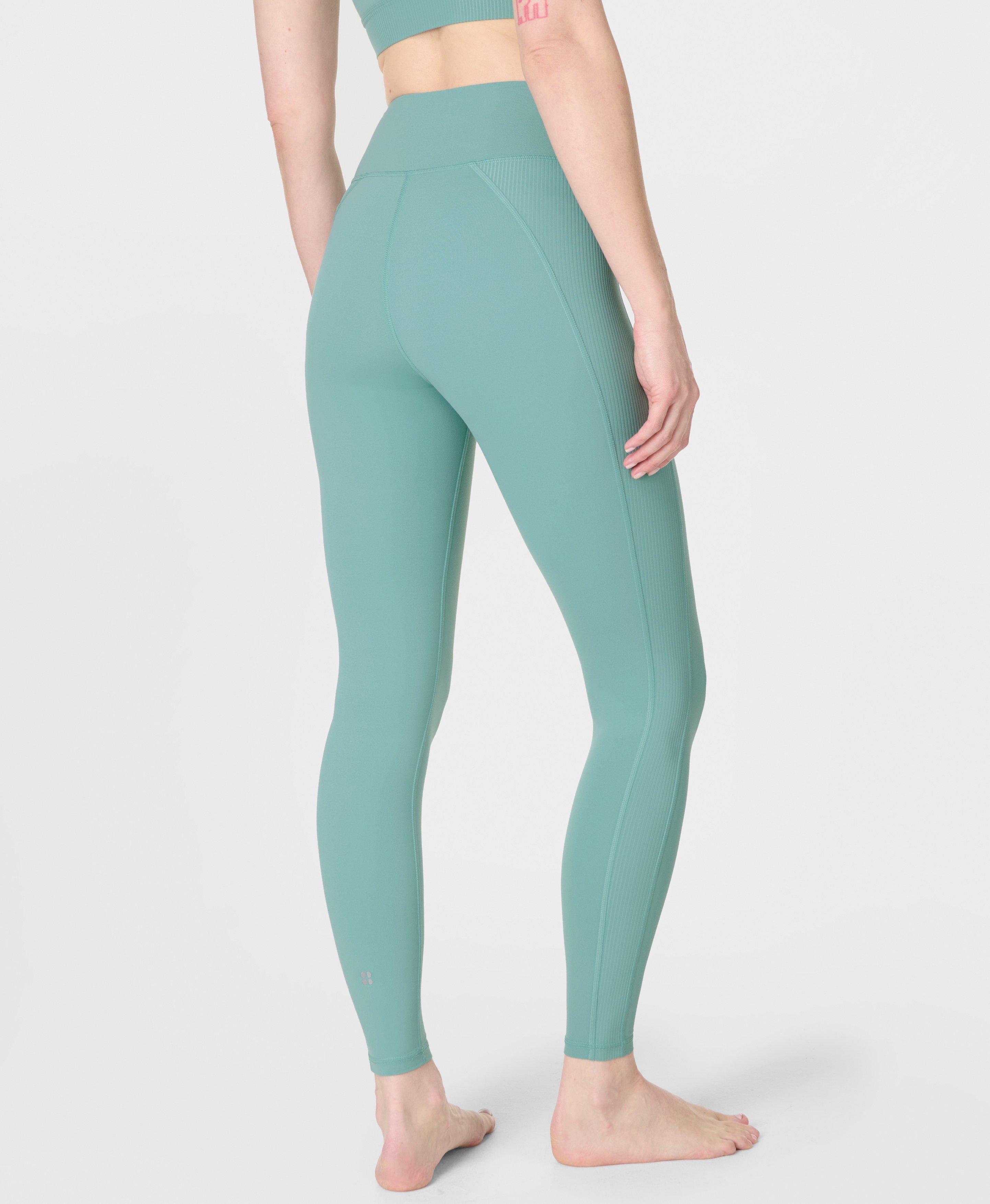 Ultimate Studio Yoga Ribbed Leggings - Quartz Green - Full Length