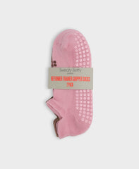 Reformer Sneaker Gripper Socks 2 Pack - Deco Pink Chestnut Brown