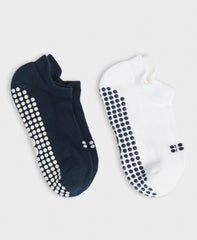 Reformer Sneaker Gripper Socks 2 Pack - Navy Blue White