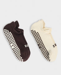 Reformer Sneaker Gripper Socks 2 Pack - Sable Brown