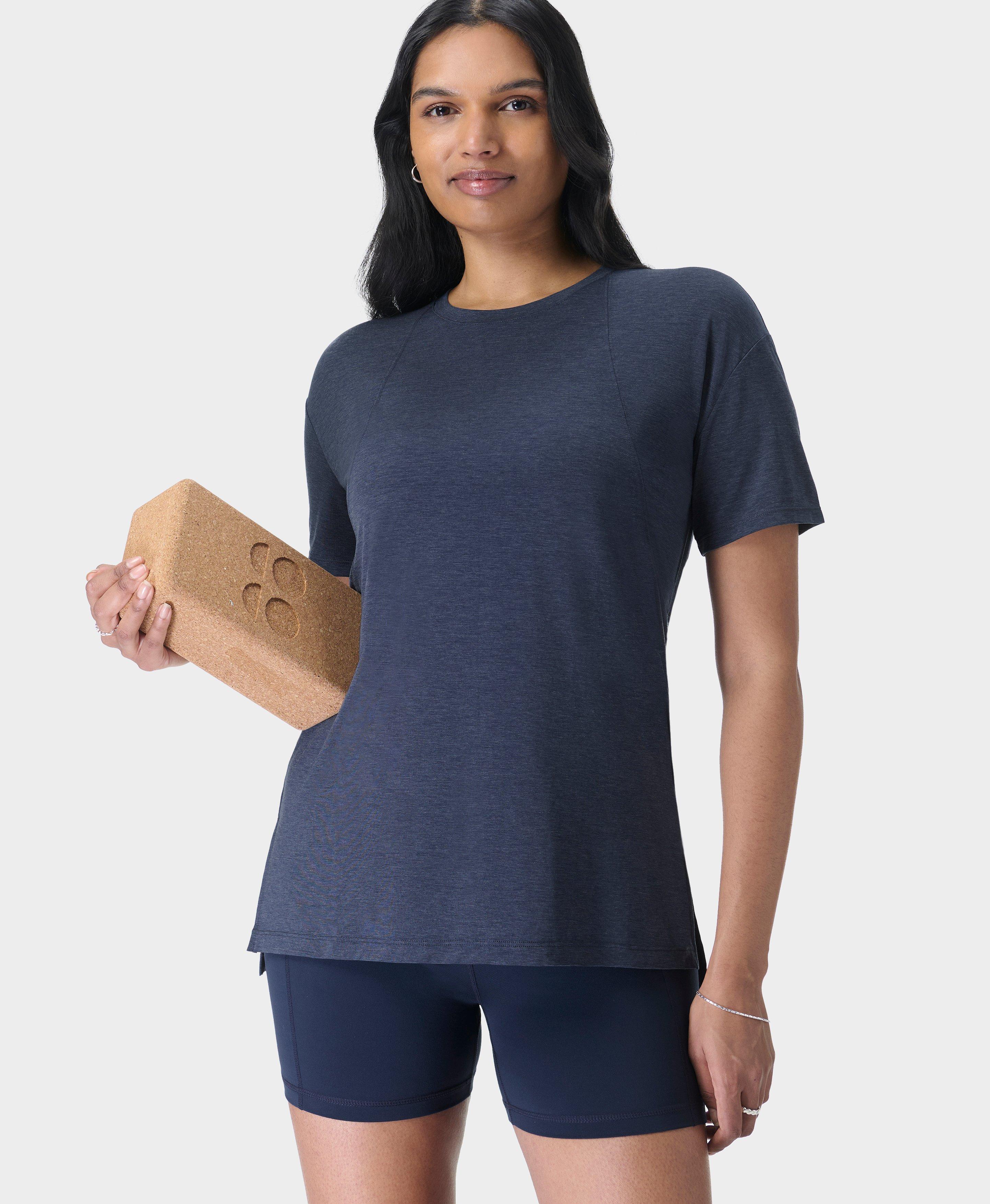 Soft Flow Studio Longline Tee - Navy Blue