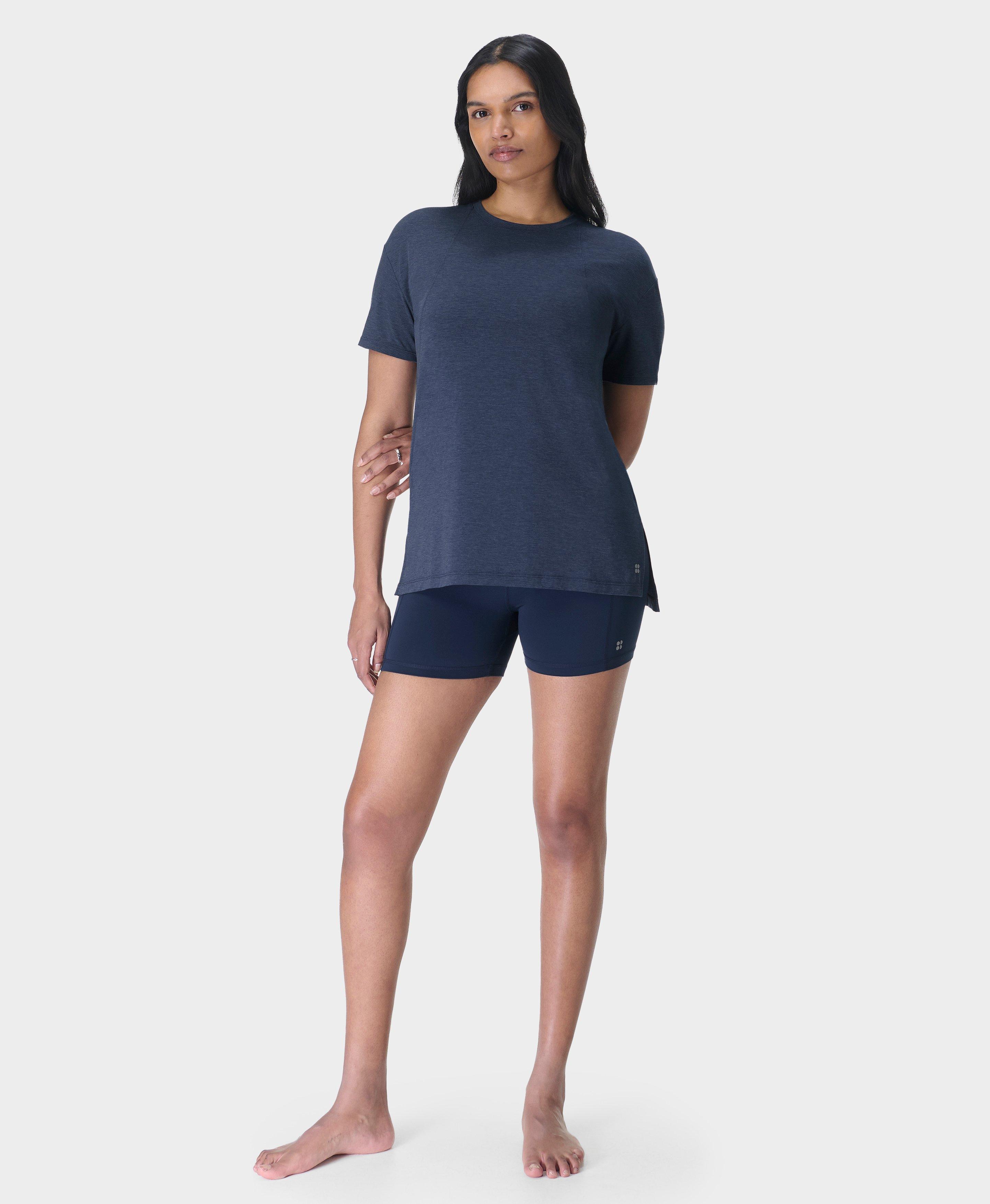 Soft Flow Studio Longline Tee - Navy Blue