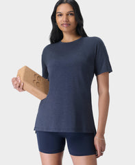 Soft Flow Studio Longline Tee - Navy Blue