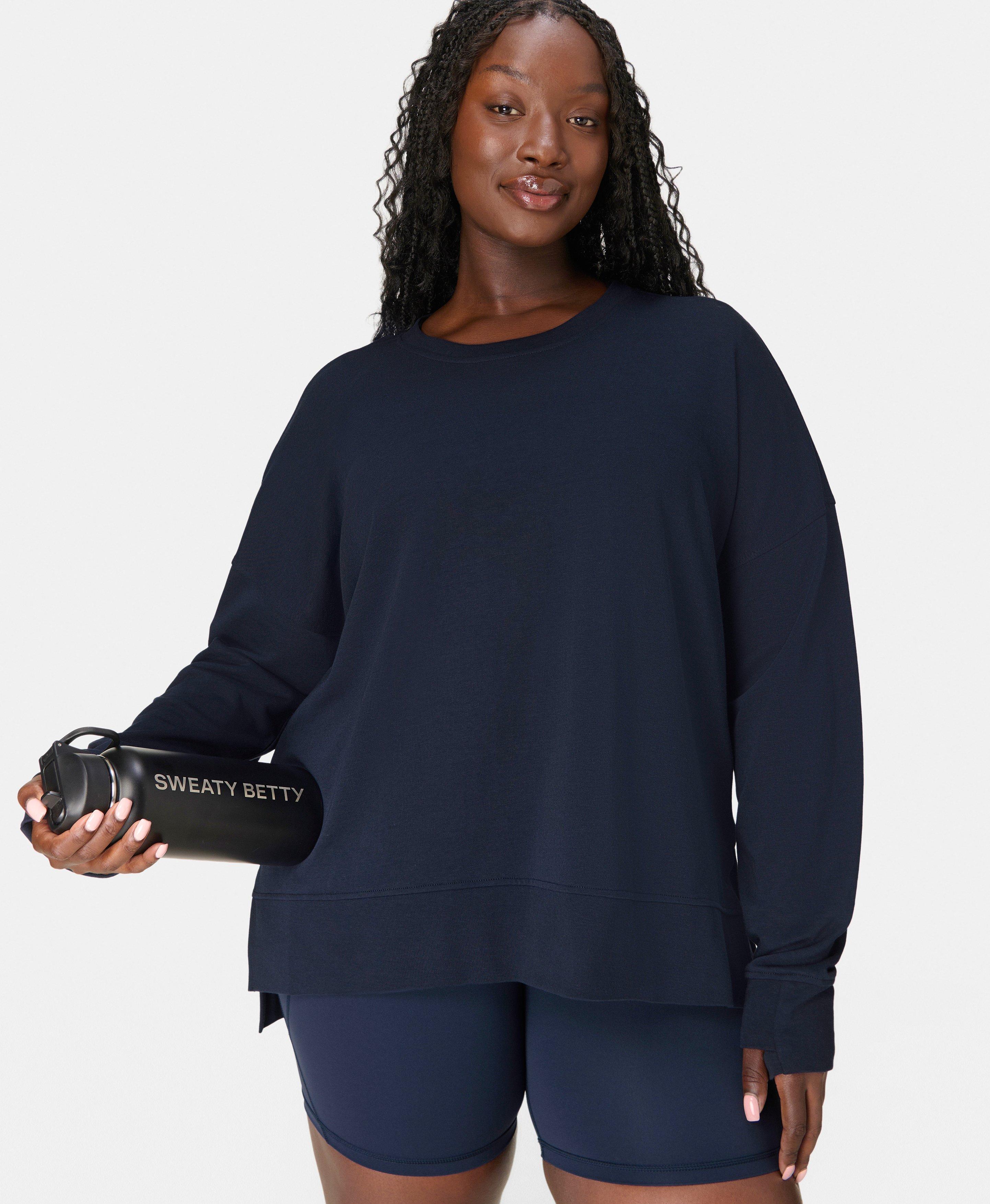 After Class Longline Sweatshirt - Navy Blue