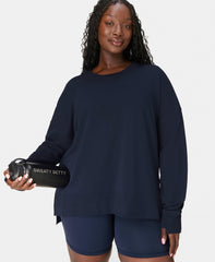 After Class Longline Sweatshirt - Navy Blue