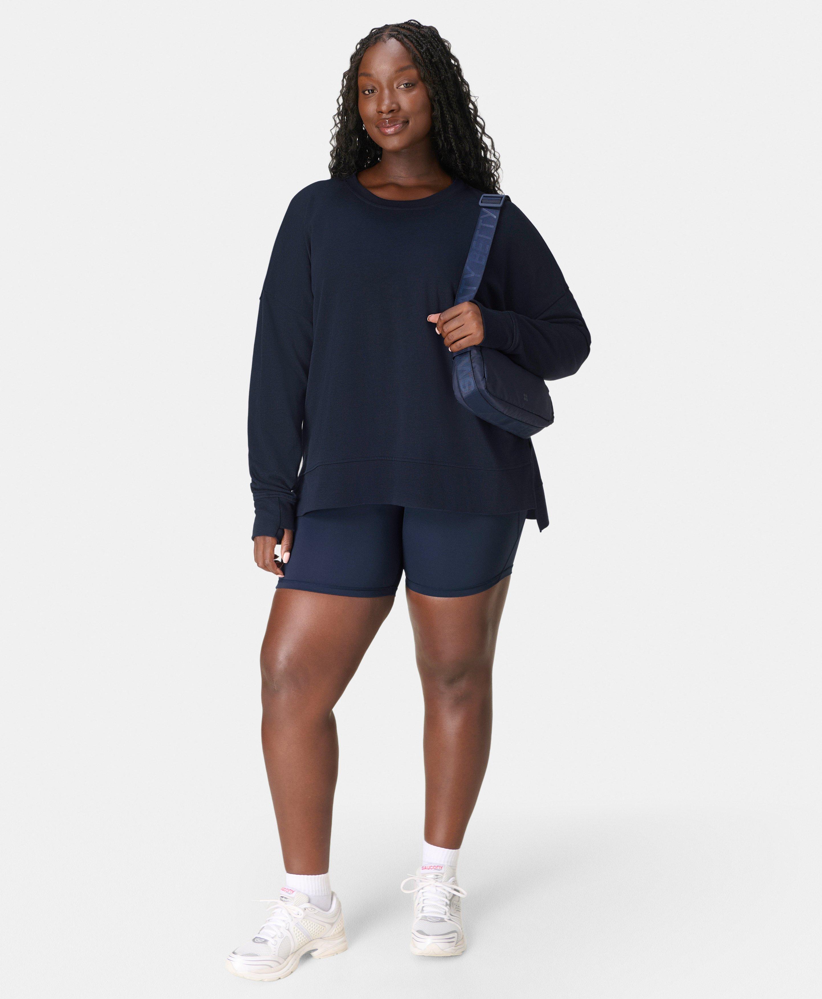 After Class Longline Sweatshirt - Navy Blue