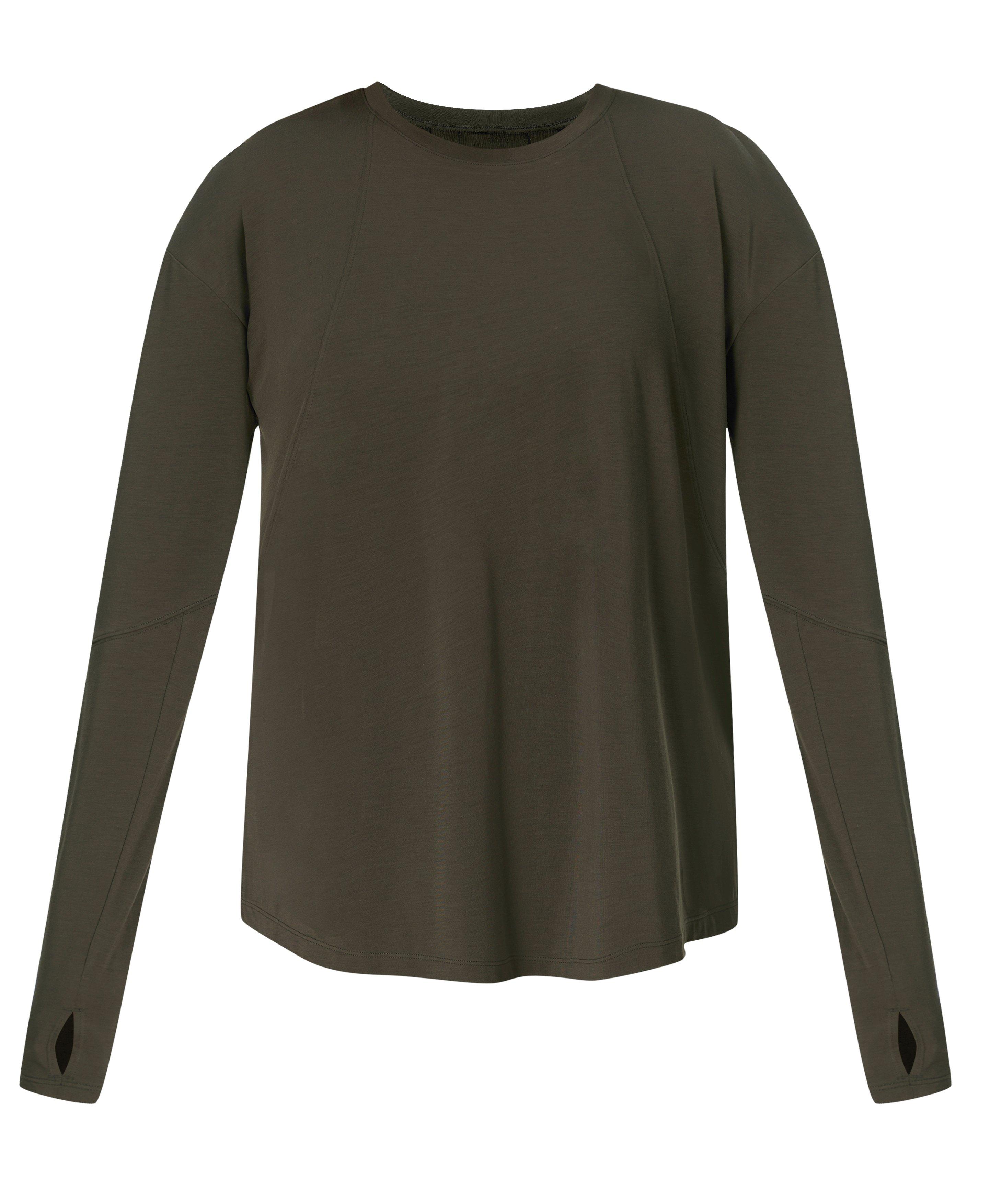 Soft Flow Studio Longline Long Sleeve Tee - Nori Green