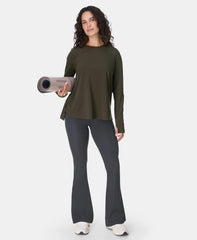 Soft Flow Studio Longline Long Sleeve Tee - Nori Green