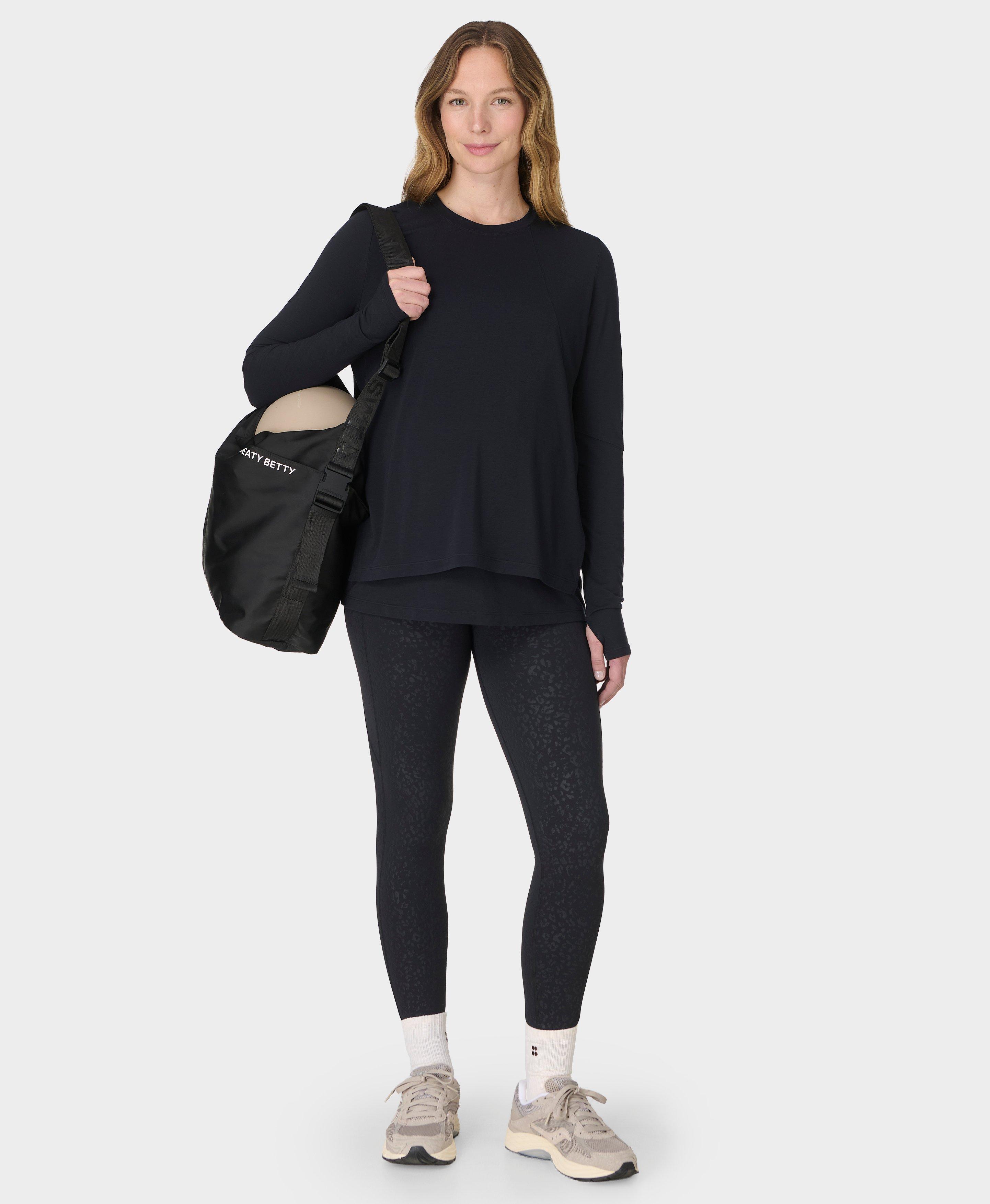 Soft Flow 2 in 1 Nursing Long Sleeve Tee - Black