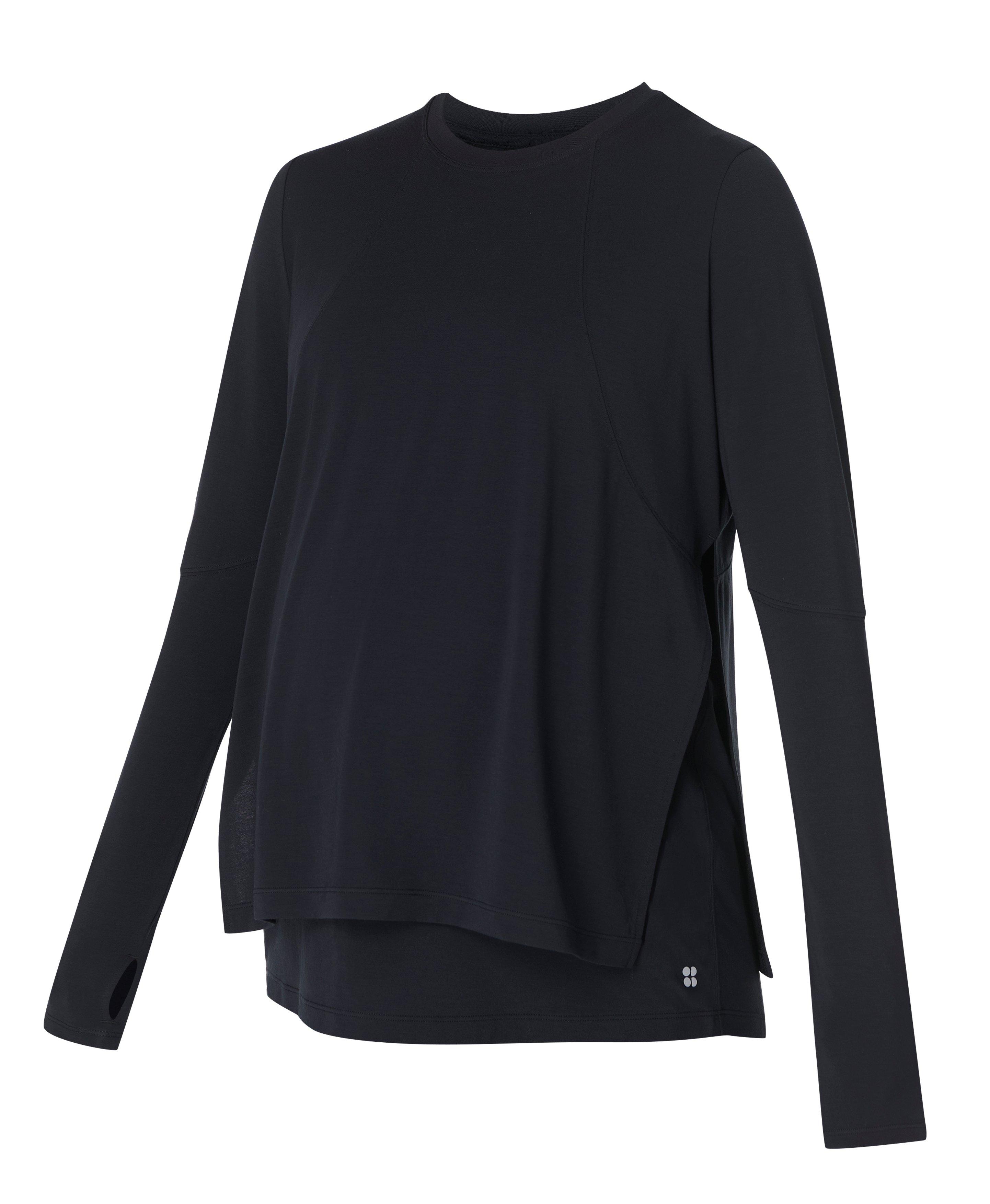 Soft Flow 2 in 1 Nursing Long Sleeve Tee - Black