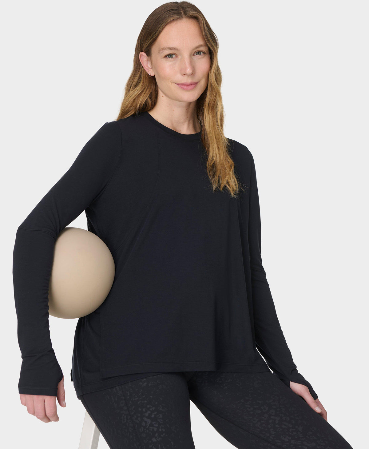 Soft Flow 2 in 1 Nursing Long Sleeve Tee - Black