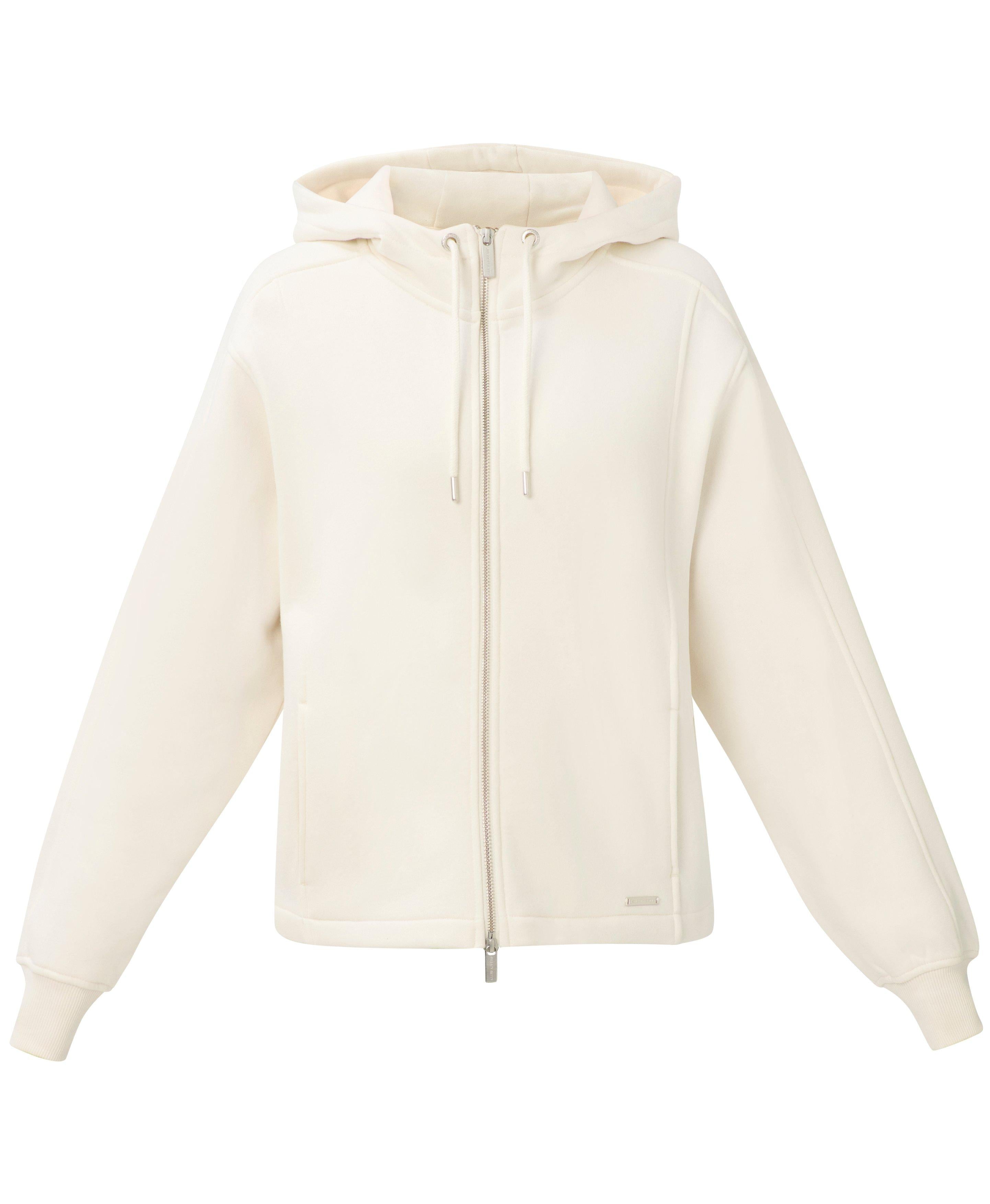 Premium Brushed Zip-Up Hoodie - Dove White