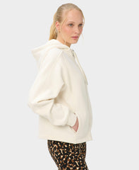 Premium Brushed Zip-Up Hoodie - Dove White