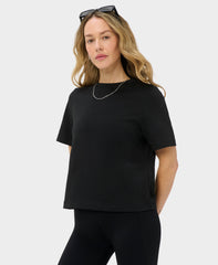 Elevated Cotton Boxy Tee - Black