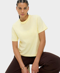 Elevated Cotton Boxy Tee - Chalk Yellow