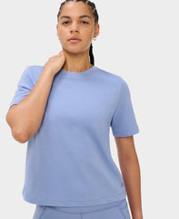 Elevated Cotton Boxy Tee - Faded Blue