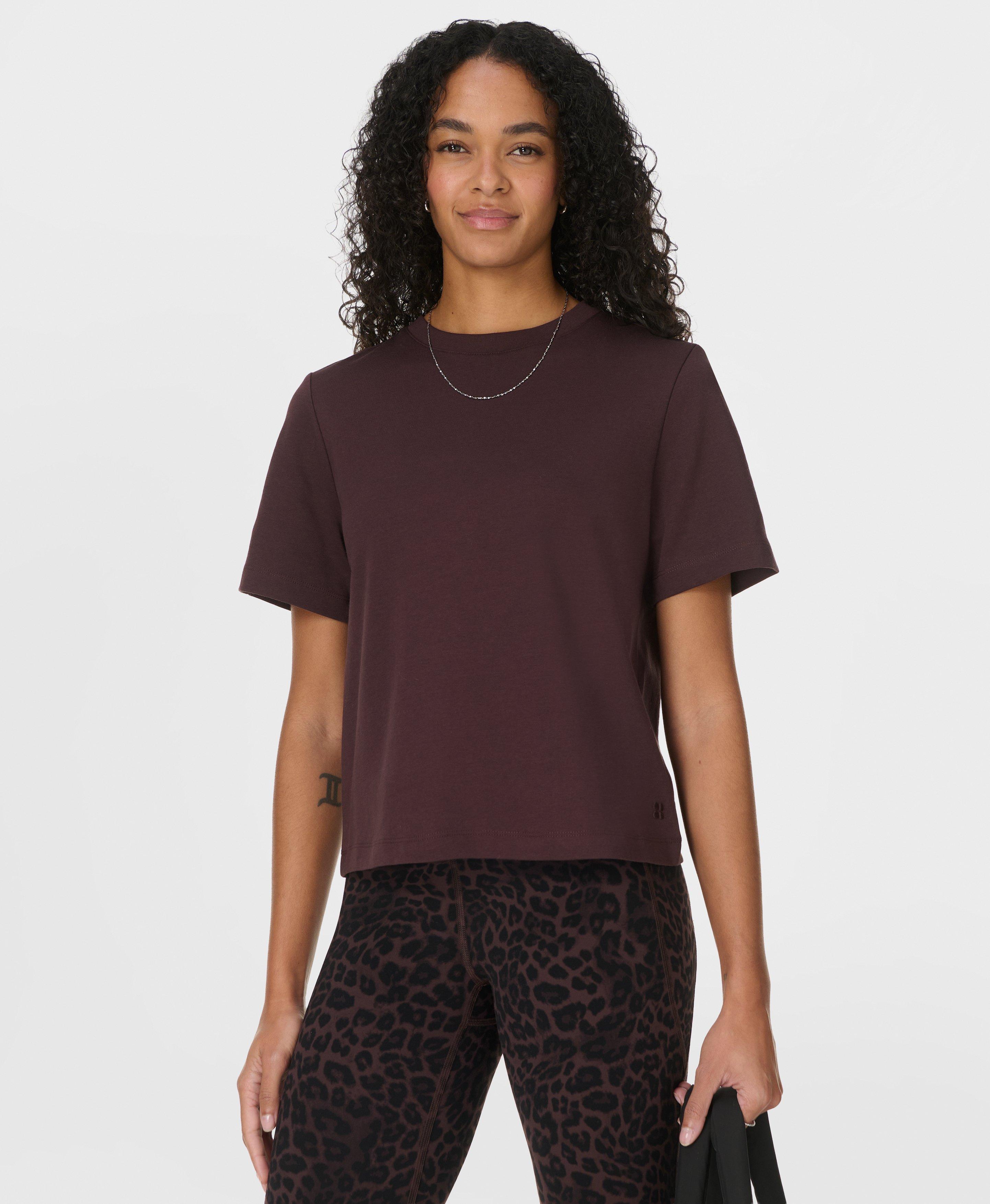 Elevated Cotton Boxy Tee - Sable Brown