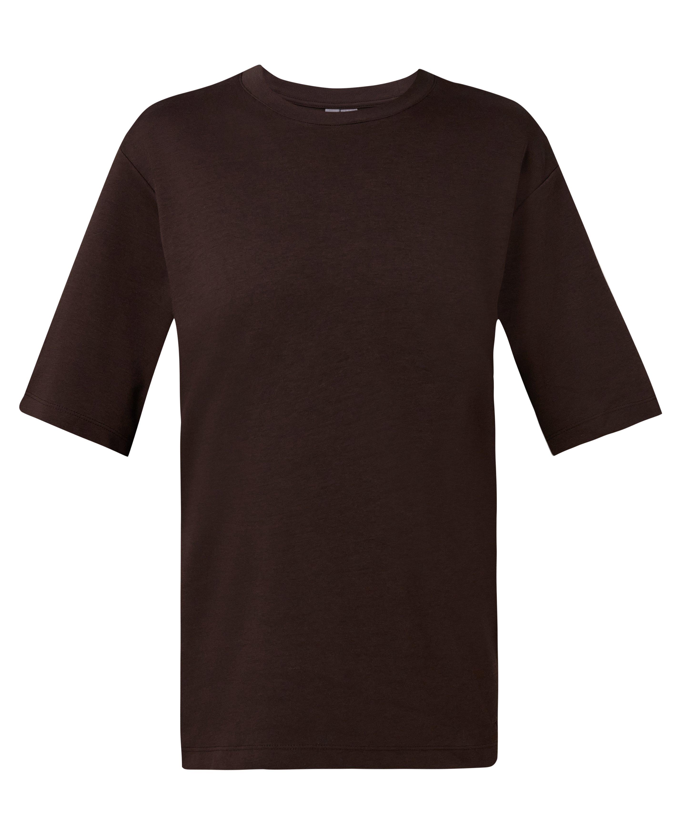 Elevated Cotton Longline Tee - Espresso Brown